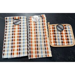 Vintage Montgomery Ward Cotton Classics Dish Towel, Dish Cloth & Potholder NOS